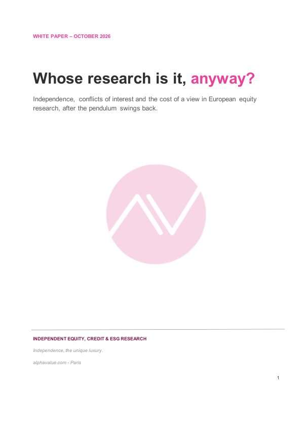 AlphaValue white paper: Whose research is it, anyway?